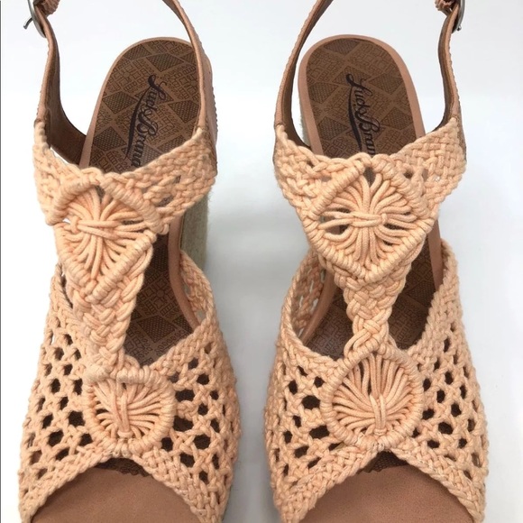 LUCKY BRAND Crochet Wedge Strap Heels Espadrilles - Picture 3 of 8